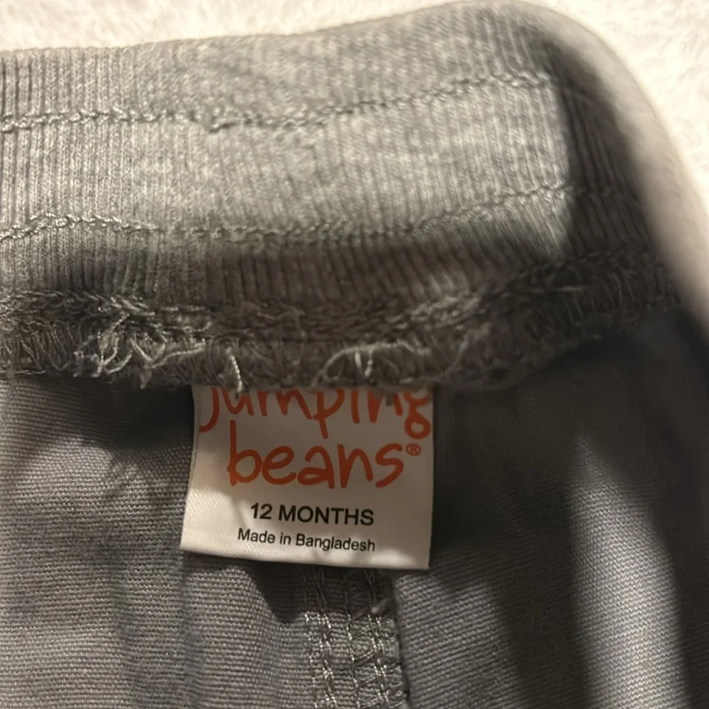 Jumping beans shorts size 12 months- navy and gray with string tie in front